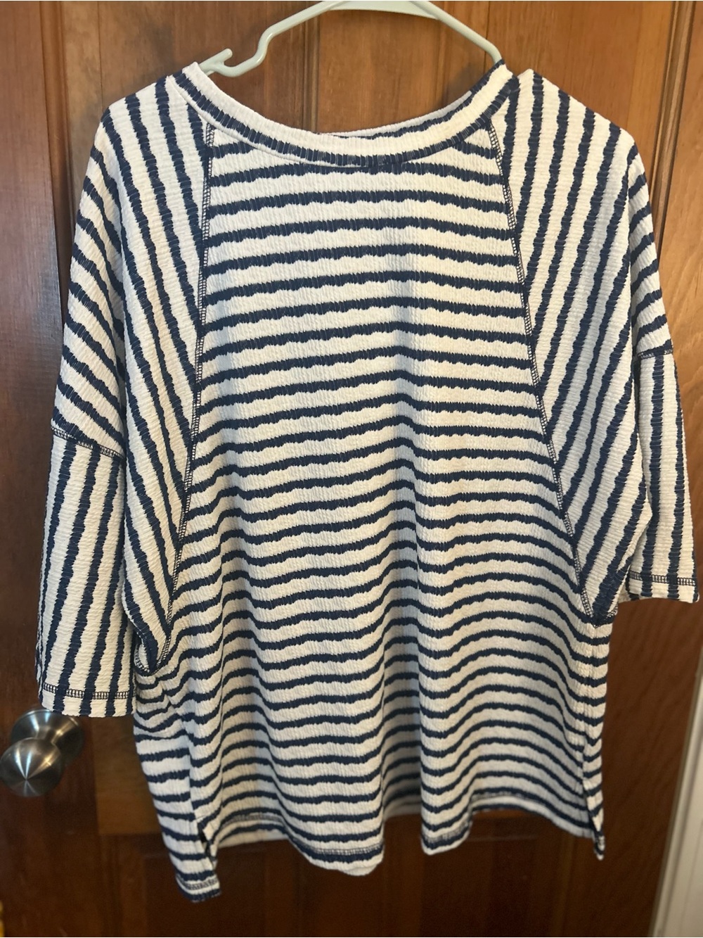 Striped Navy and White Women's Shirt